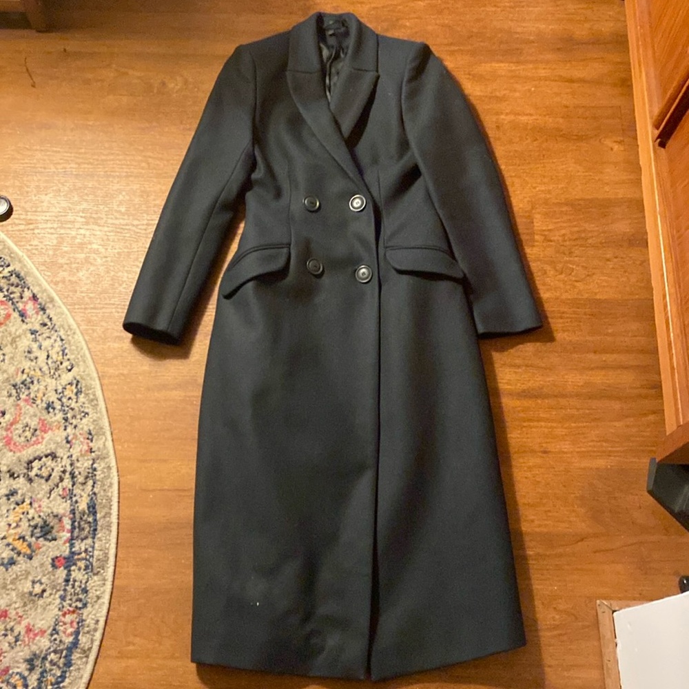 Forest green double-breasted wool peacoat from & Other Stories